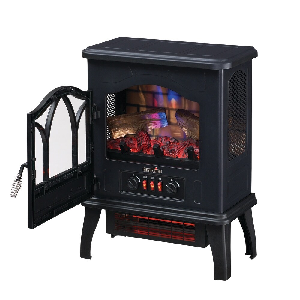 3D Infrared Quartz Electric Fireplace Stove Heater - Black - Bed Bath u0026  Beyond - 36985952