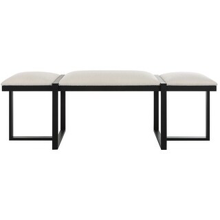 Textured Top Bench with Angular Framework - 60" - White and Black