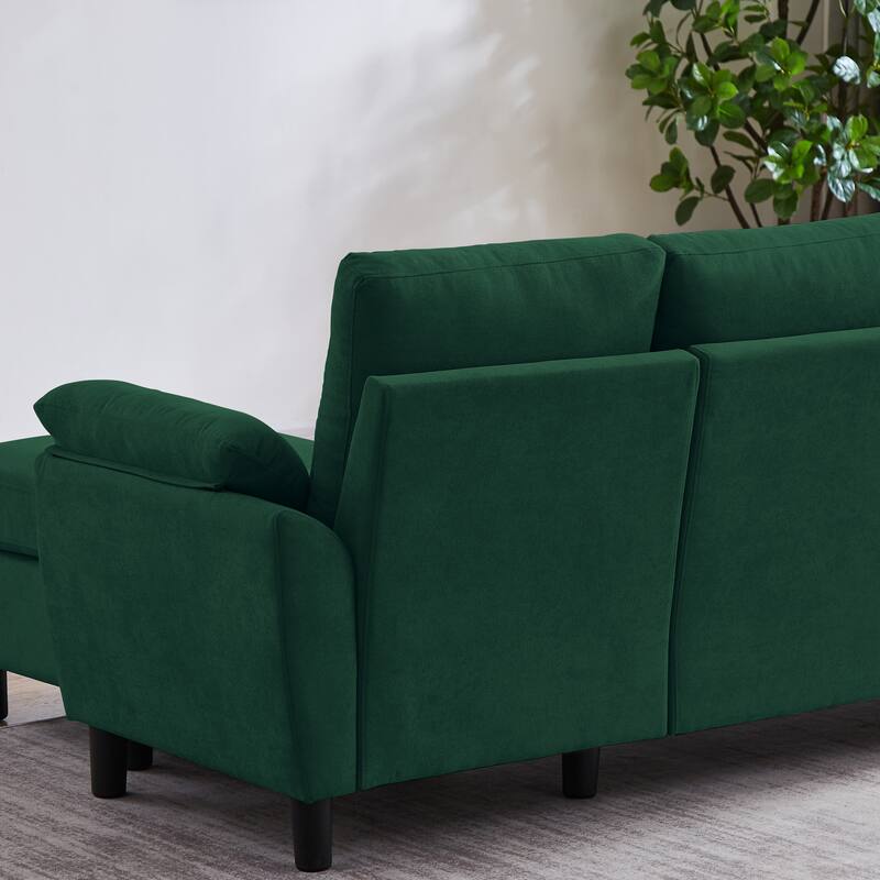 Modern Sectional Sofa Couch L Shaped with Removable Armrest, Convertible Couch with Reversible Ottoman for Living Room