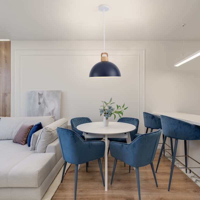 1-Light Pendant Light with Dome Shape, Classic Semi Flush Mount Chandelier for Dining Room Living Room Bedroom Kitchen
