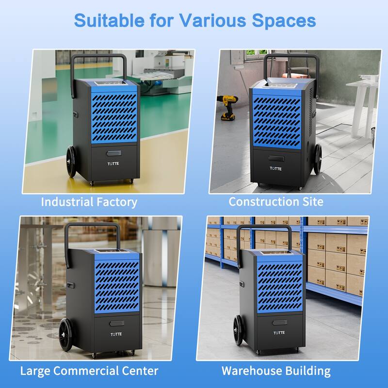 Efficient Industrial Dehumidifier Home Dehumidifier: DOE - Certified with Powerful Moisture Removal Capacity