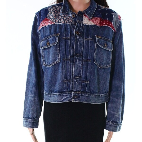ralph lauren polo fleece lined indian embroidered denim trucker jacket