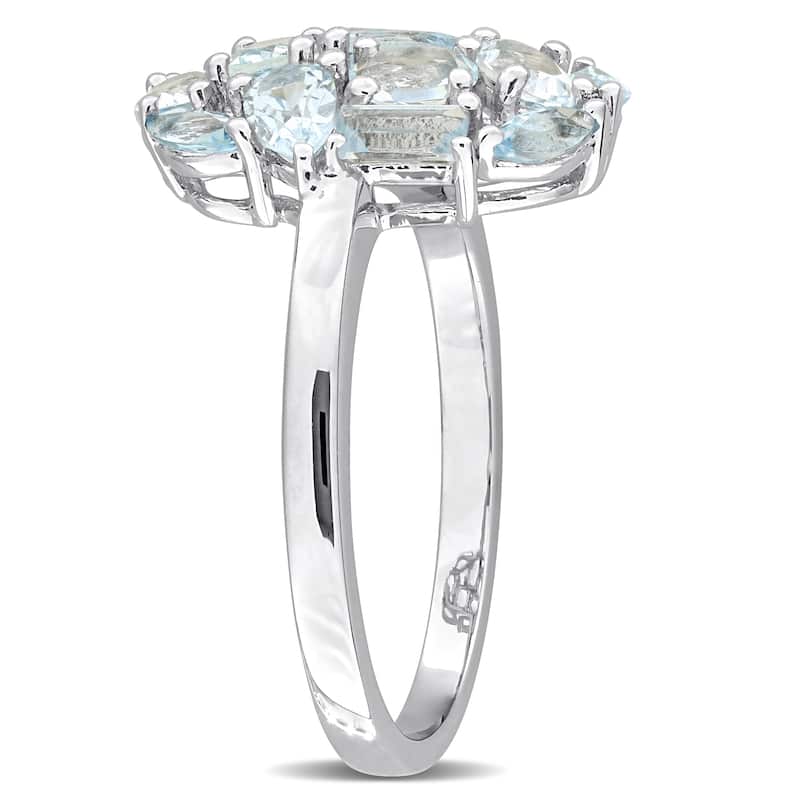 Miadora Multi-Shape Gemstone Cluster Ring Sterling Silver