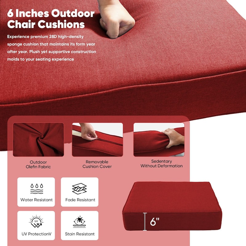 Pocassy 22"x24"x6" Inch Thick Cushions Indoor Outdoor Pillows Cushion