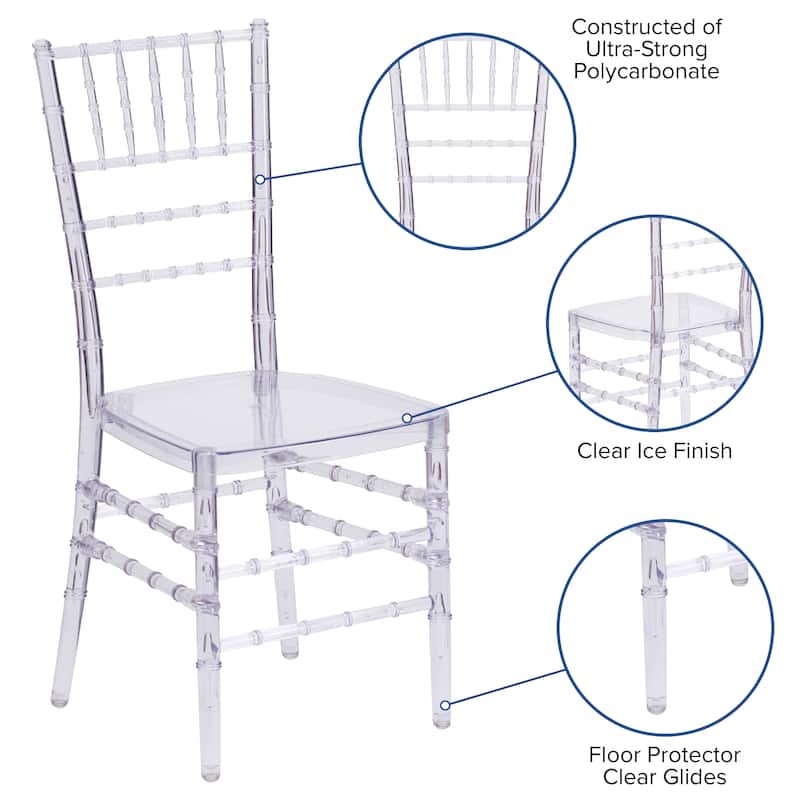 Crystal Ice Stacking Chiavari Chair (Set of 2) - N/A