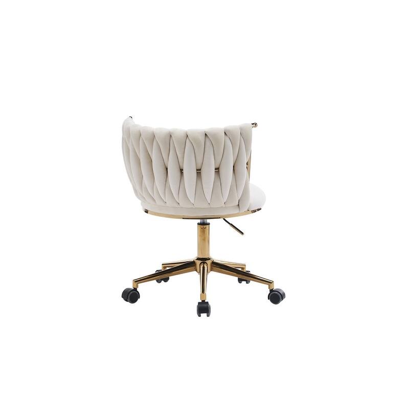 Modern/Luxury Upholstered Adjustable Swivel Office Chair with Wheels