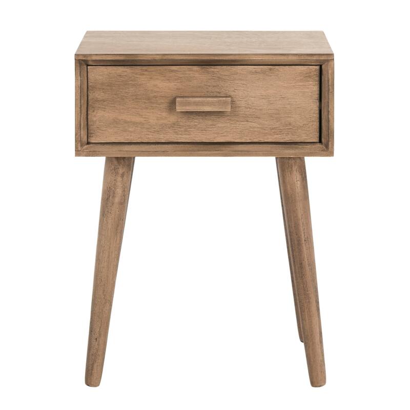 SAFAVIEH Fraida 1-Drawer Side Table - 15.8" x 11.8" x 20.8" - 16Wx12Dx21H - Light Brown