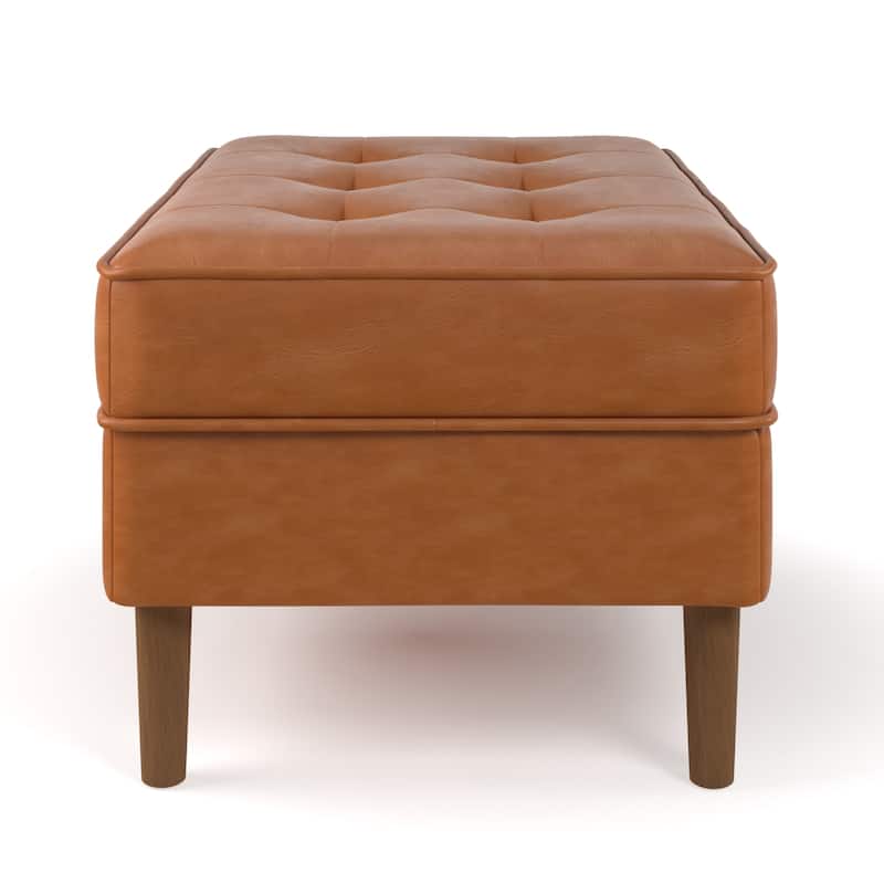Zander Genuine Leather Rectangular Ottoman
