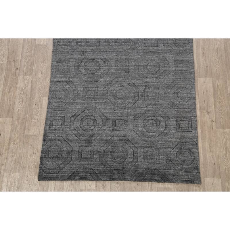 Geometric Oriental Modern Gabbeh Wool Area Rug Handmade Carpet - 4'11" x 7'8"