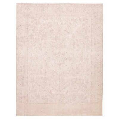 ECARPETGALLERY Hand-knotted Antalya Vintage Khaki Wool Rug - 9'3 x 12'2