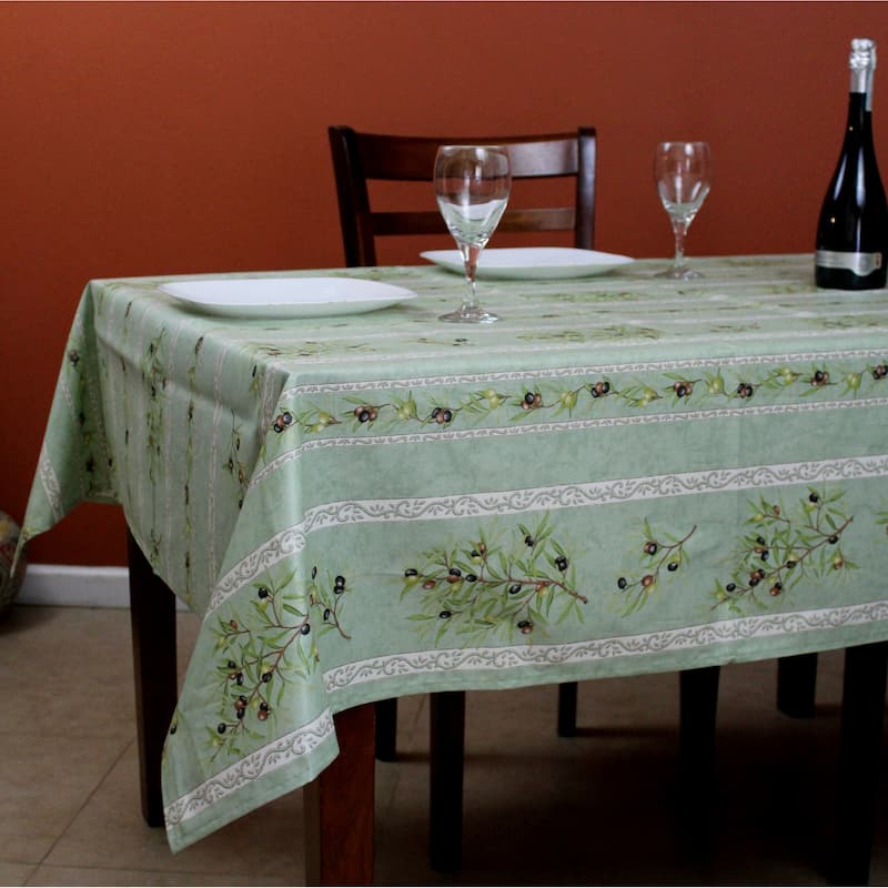 Wipeable Spill Resistant Provencal Cotton Cannes Collection Tablecloth