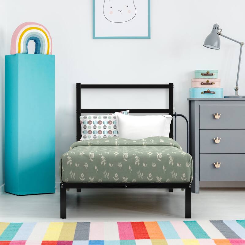 Costway Twin/Full Metal Bed Platform Frame Heavy Duty Mattress