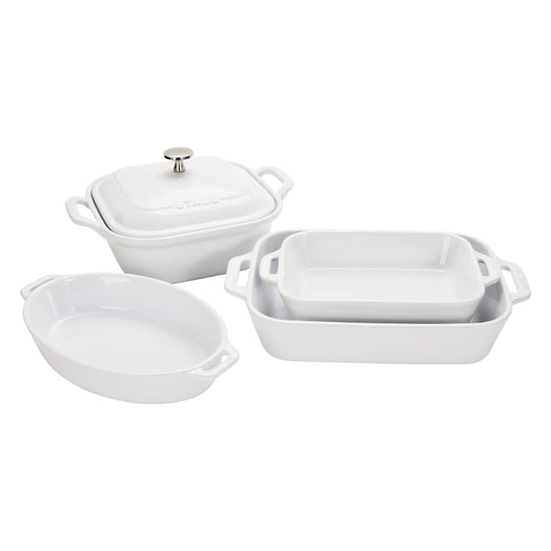 Staub Ceramic Stoneware 5-pc Mixed Baking Dish Set - White