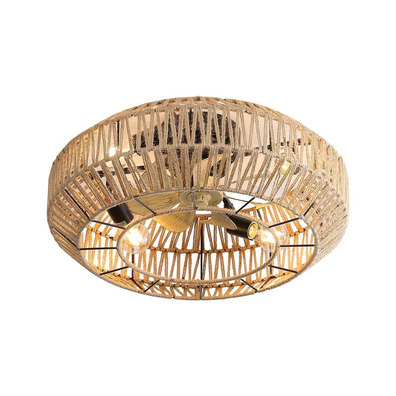 22 Inch Matte Black DC Motor Ceiling Fan with Remote - 6 Speeds, Timer, Light Kit, Reversible ABS Fan Blades - Matte Black - Matte Black