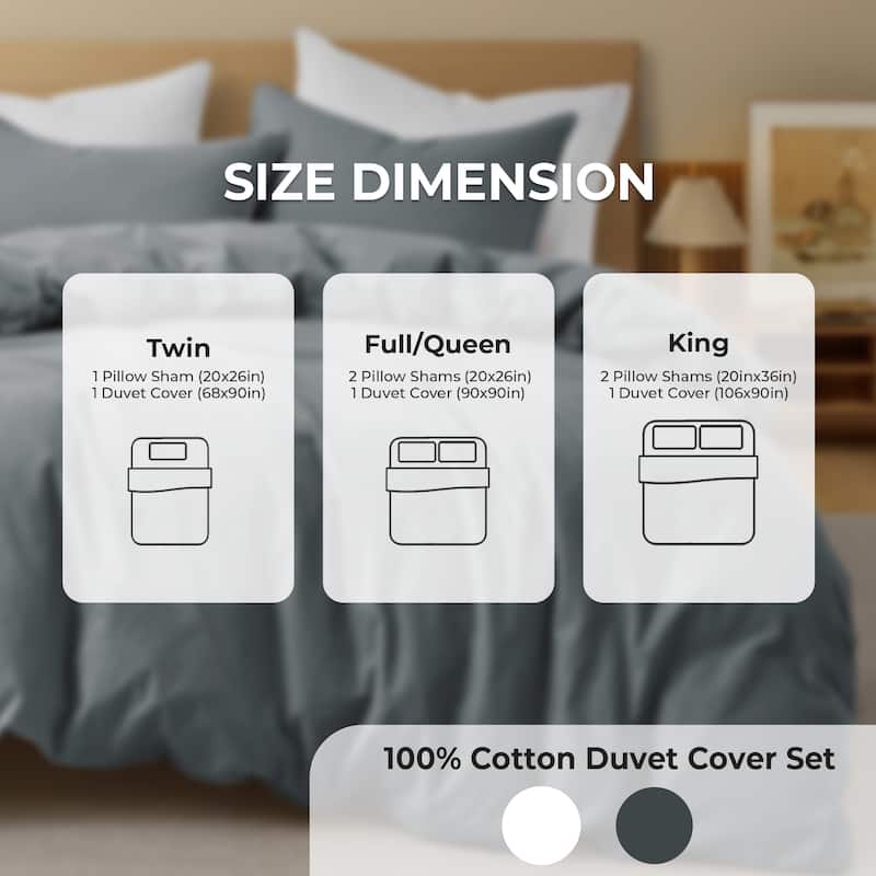 All Season 100% Cotton Soft & Breathable Duvet Cover Set