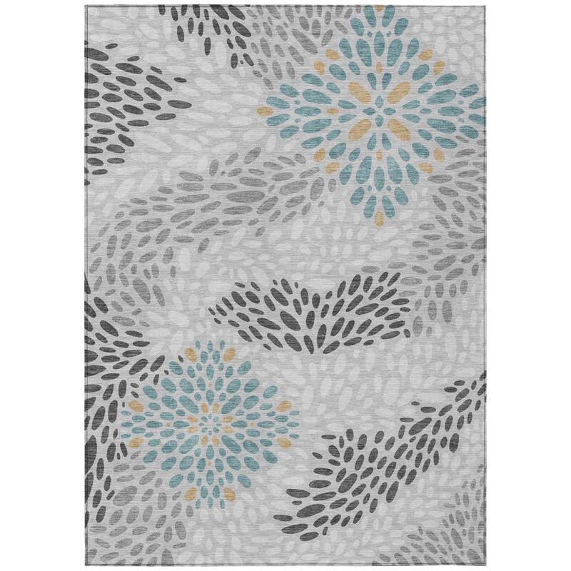 Machine Washable Indoor/ Outdoor Modern Genoa Chantille Rug