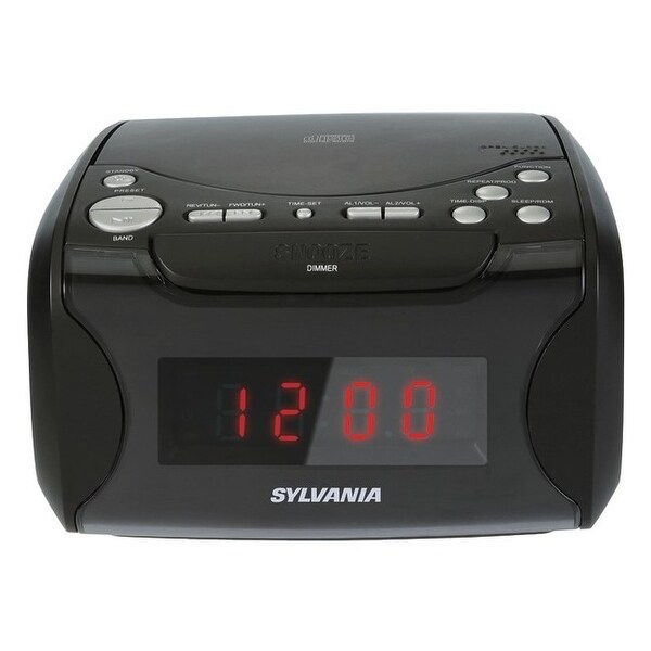 Sylvania scr4986 usb-charging cd dual alarm clock radio