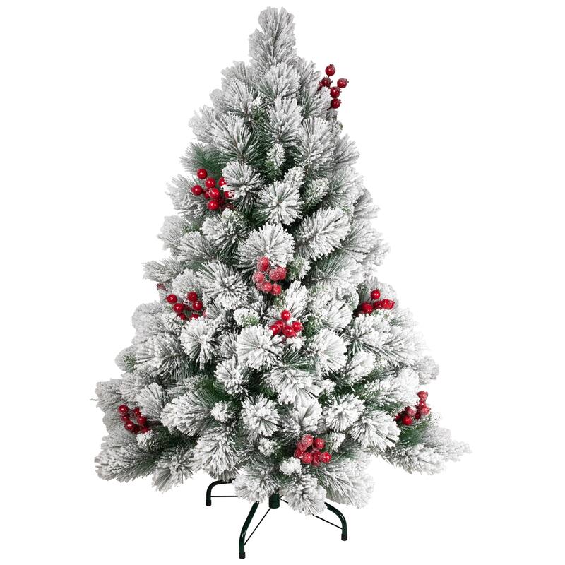 Full Flocked Fairfield Fir Artificial Christmas Tree - 4.5' -Unlit - 4.5 Foot