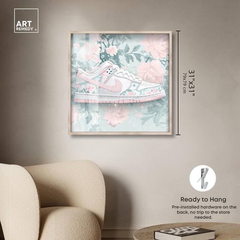Dainty Floral Sneaker Shadowbox by Art Remedy