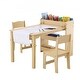 preview thumbnail 2 of 7, 2-in-1 Wooden Toddler Craft and Play Activity Table Set Including 2 Chairs with Cabinet - 31.3x21.85x21.26 inch