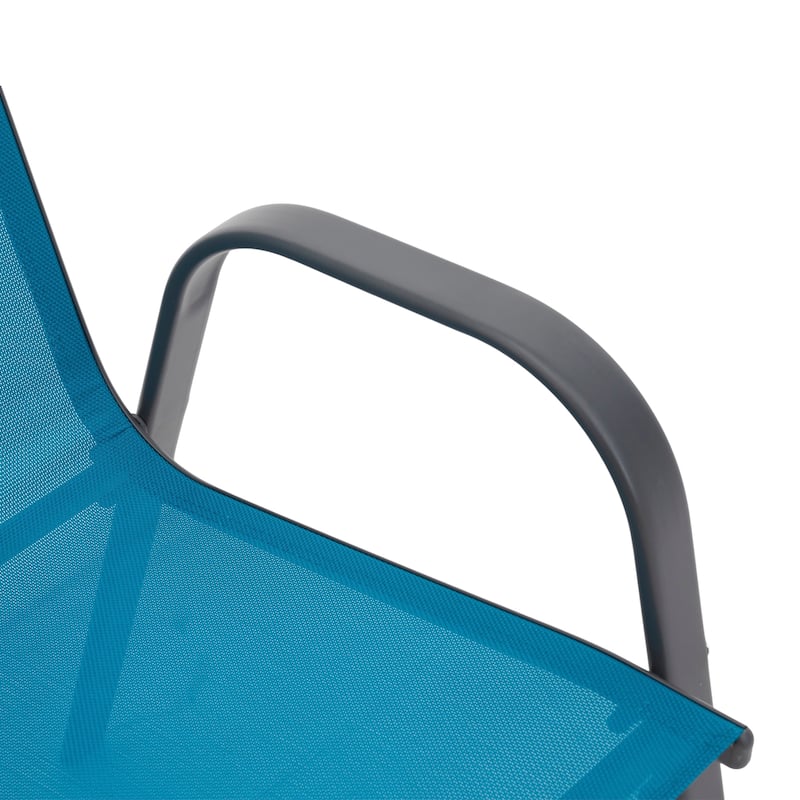 4 Piece Patio Chairs, Outdoor Camping Chairs with Breathable Textilene Fabric, Set of 2 Garden Chairs with Armrest High Backrest