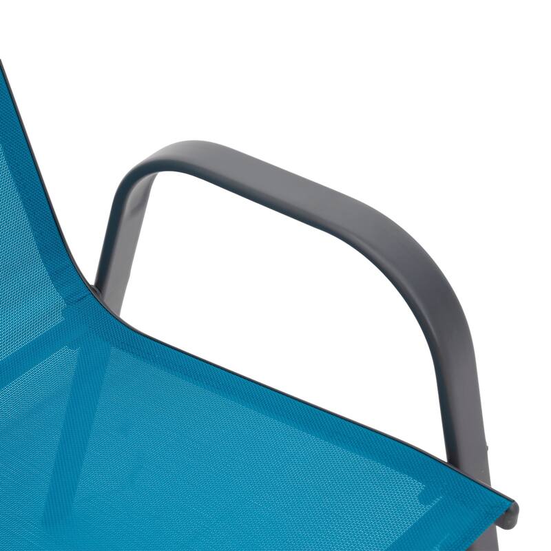 8 Piece Patio Chairs, Camping Chairs with Breathable Textilene Fabric, Set of 2 Chairs with Armrest High Backrest for Garden