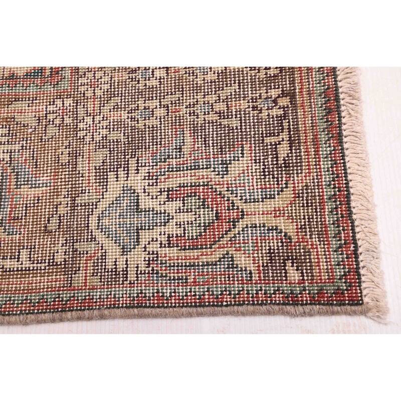ECARPETGALLERY Hand-knotted Antalya Vintage Dark Red Wool Rug - 9'3 x 11'11