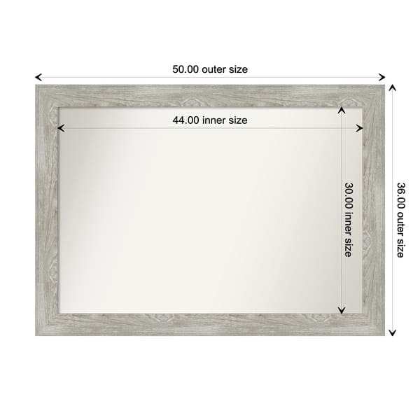 dimension image slide 104 of 113, Dove Greywash Framed Non-Beveled Custom Wall Mirror, Bathroom Vanity Mirror