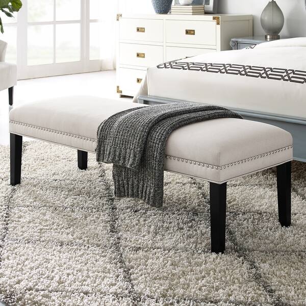 Upholstered Warm Grey End Of Bed Bench Overstock 31508382 Here are the reasons for getting a foot of the. overstock com
