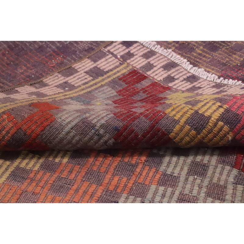 Hand Woven Oriental 100% Wool Carpet Southwestern Tribal Multi-Colored Kilim Area Rug - 9' 2'' X 5' 10''