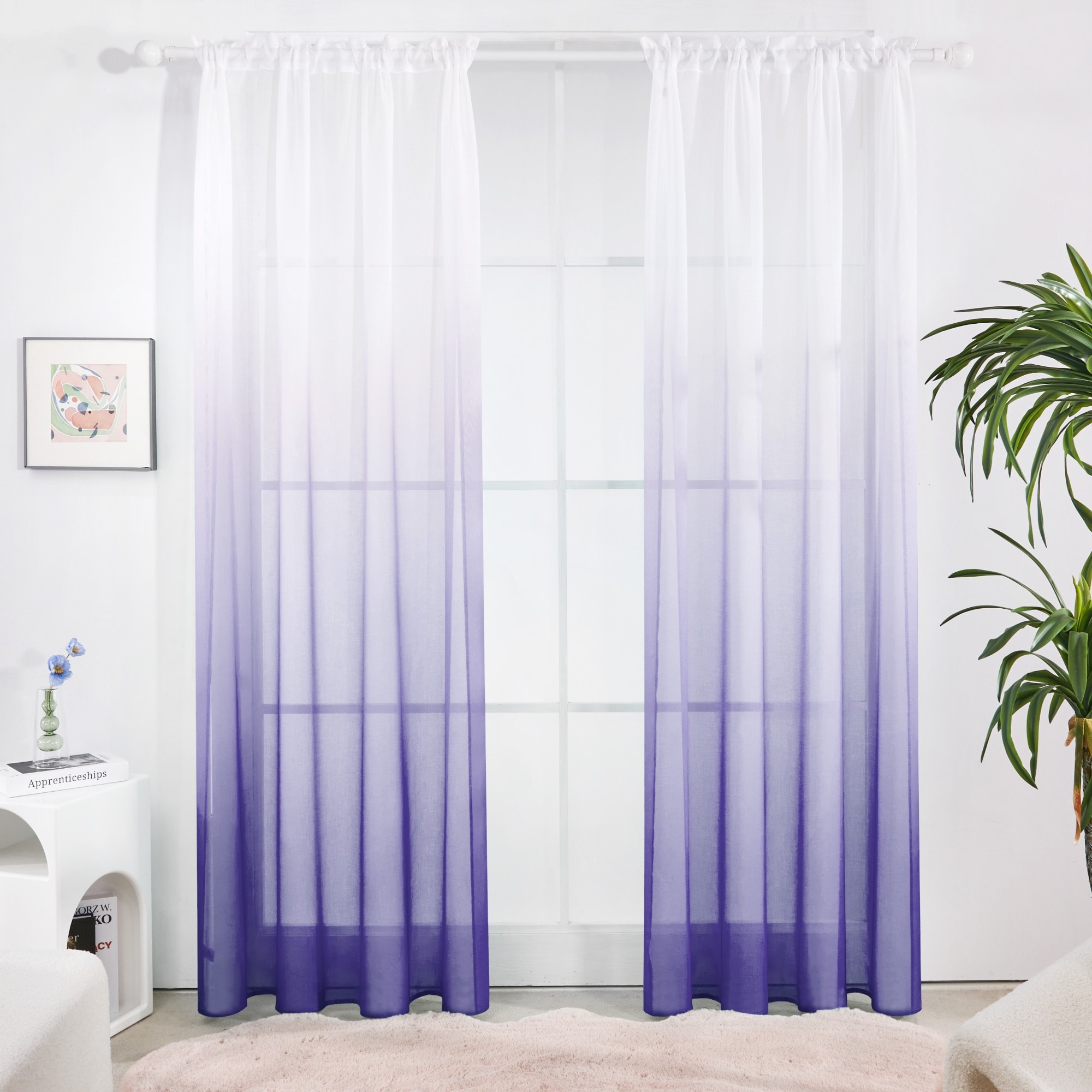 Deconovo Ombre Sheer Curtain Panel Pair(2 Panel)