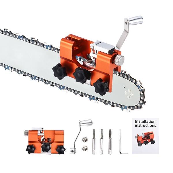 Chainsaw Sharpener Hand-Cranked Chain Sharpening Jig with 3 Grinding ...
