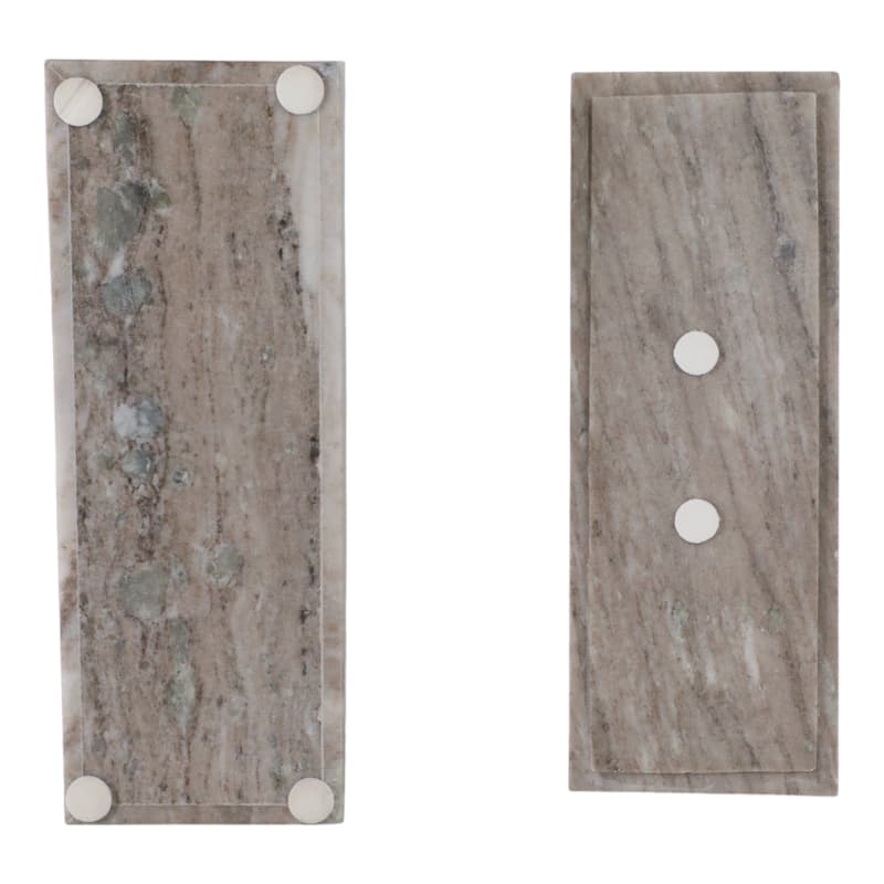 Marble Decorative Box Lidded Container Modern Handle Accent Luxury