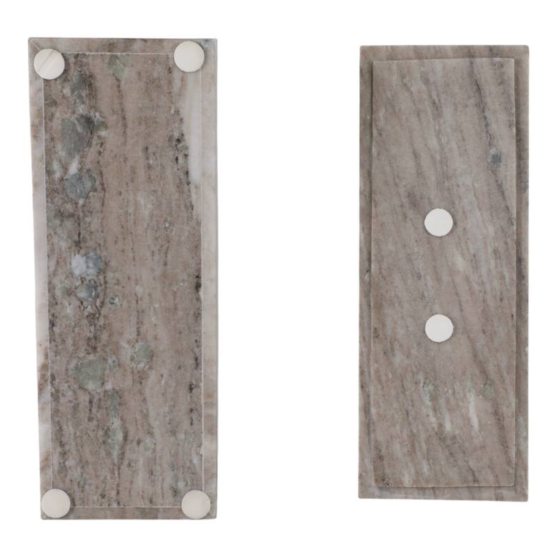 Marble Decorative Box Lidded Container Modern Handle Accent Luxury