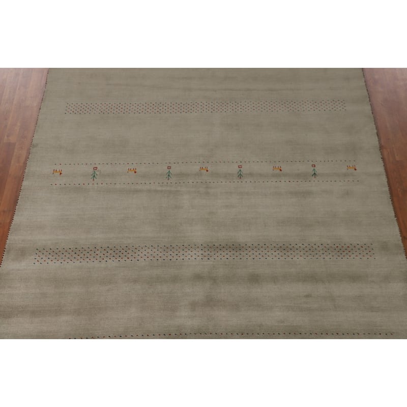 Tribal Gabbeh Oriental Area Rug Handmade Wool Carpet - 7'10" x 9'10"
