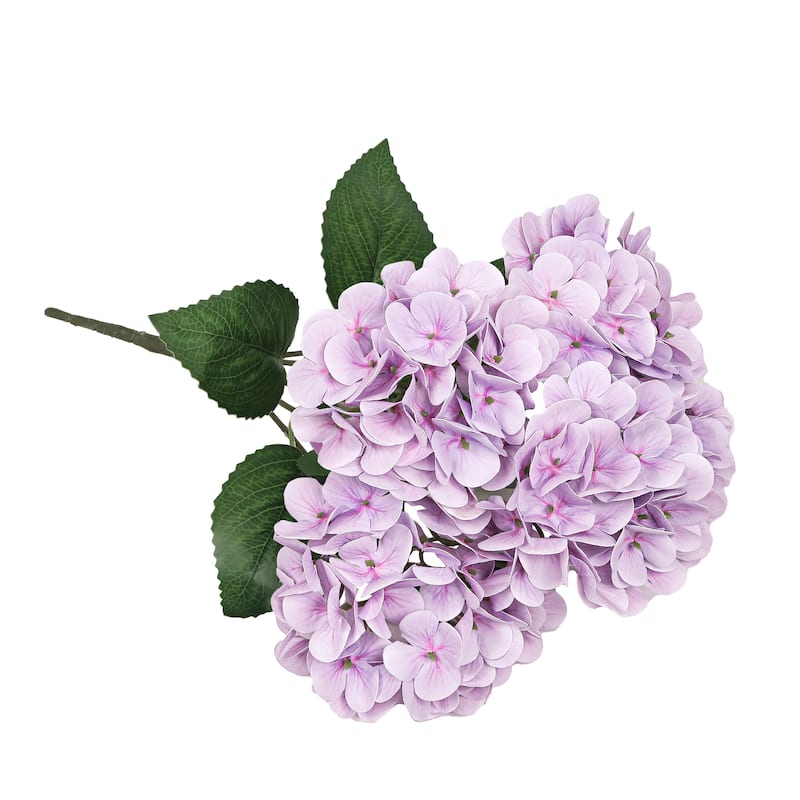 Set of 2 Natural Touch Light Lilac Artificial Hydrangea Flower Stem Bush Bouquet 18in - 18" L x 11" W x 11" DP