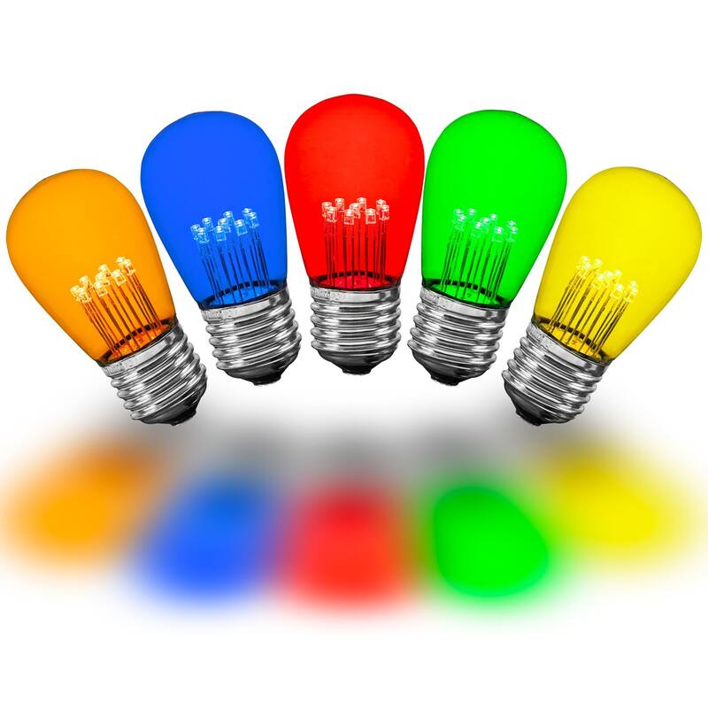LED S14 Outdoor Patio Edison Replacement Bulbs, Warm White, E26 Base - Small - Multi