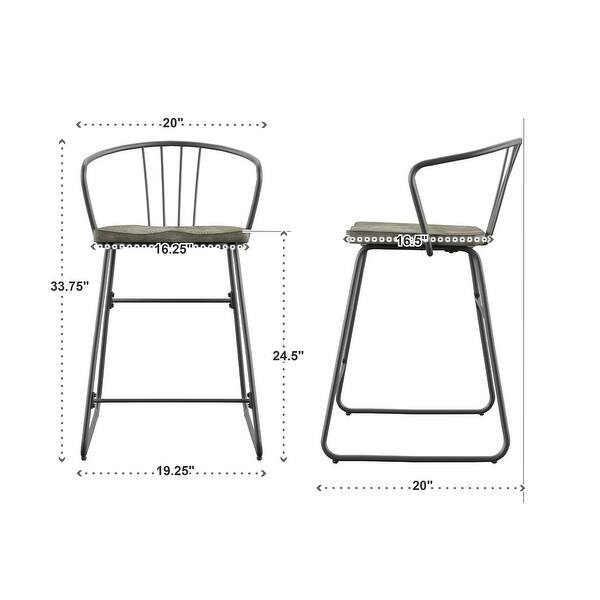 Mabel Iron and Wood Counter Height Chair (Set of 2) by iNSPIRE Q Modern