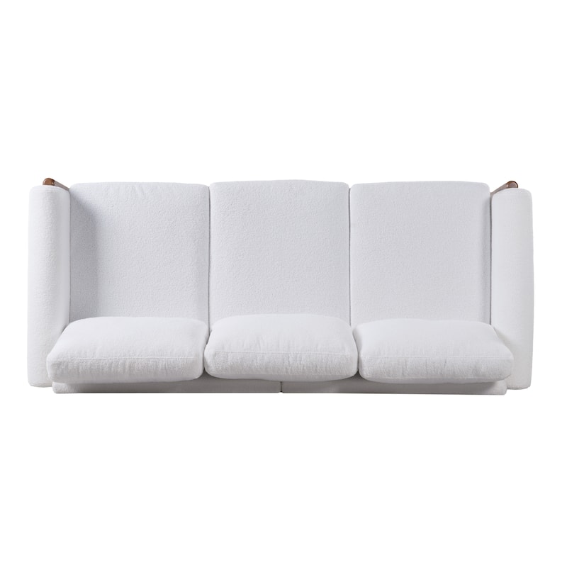 Christopher Knight Home - Adley Modern Upholstered 3-Seater Sofa with Curved Armrests and Solid Wood Legs