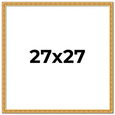 27x27 Frame Gold Real Wood Picture Frame Width 1 inches | Interior