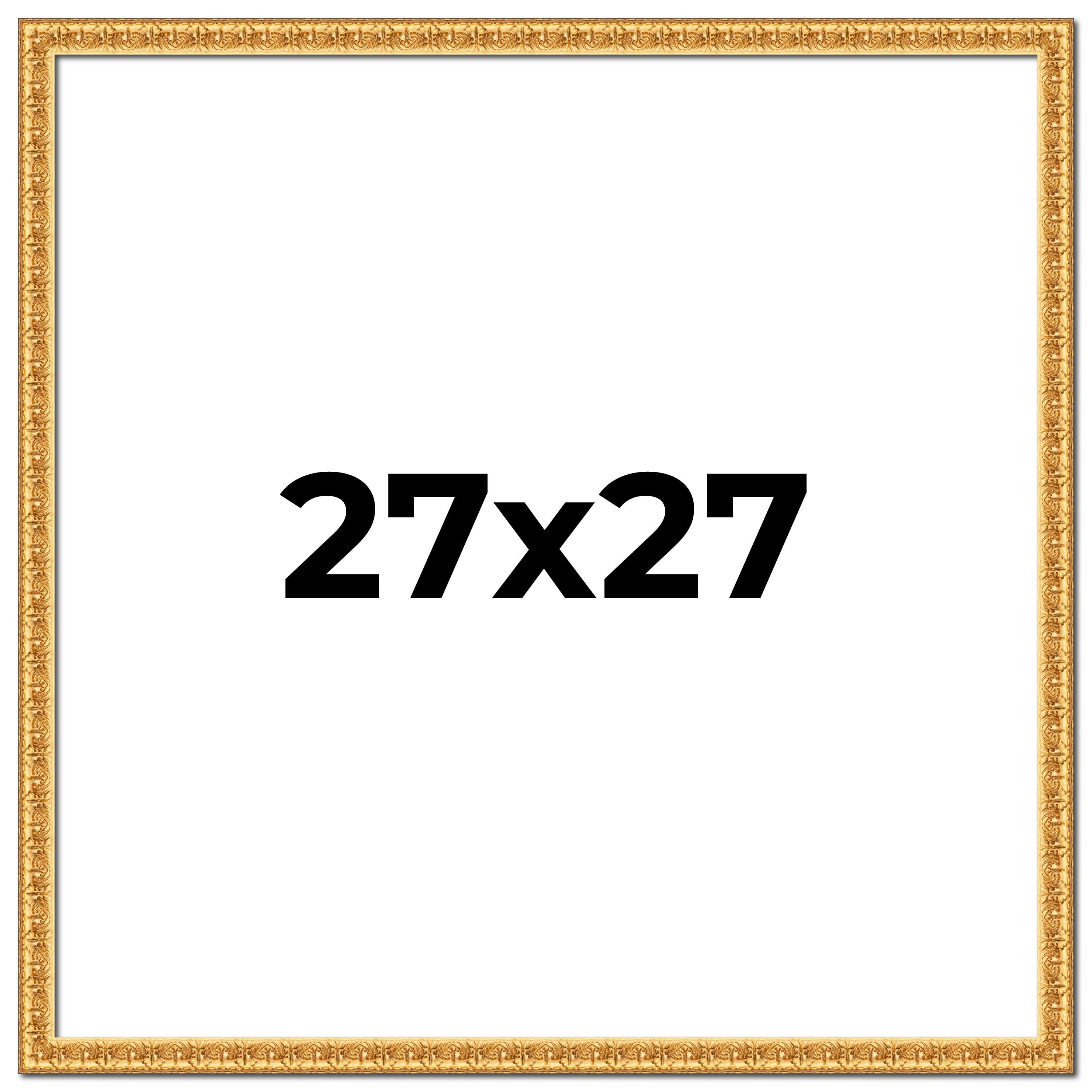 27x27 Frame Gold Real Wood Picture Frame Width 1 inches | Interior