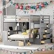 preview thumbnail 19 of 34, Storage-Savvy Design Full Over Twin Bunk Bed with Desk, Drawers and Shelves Gray