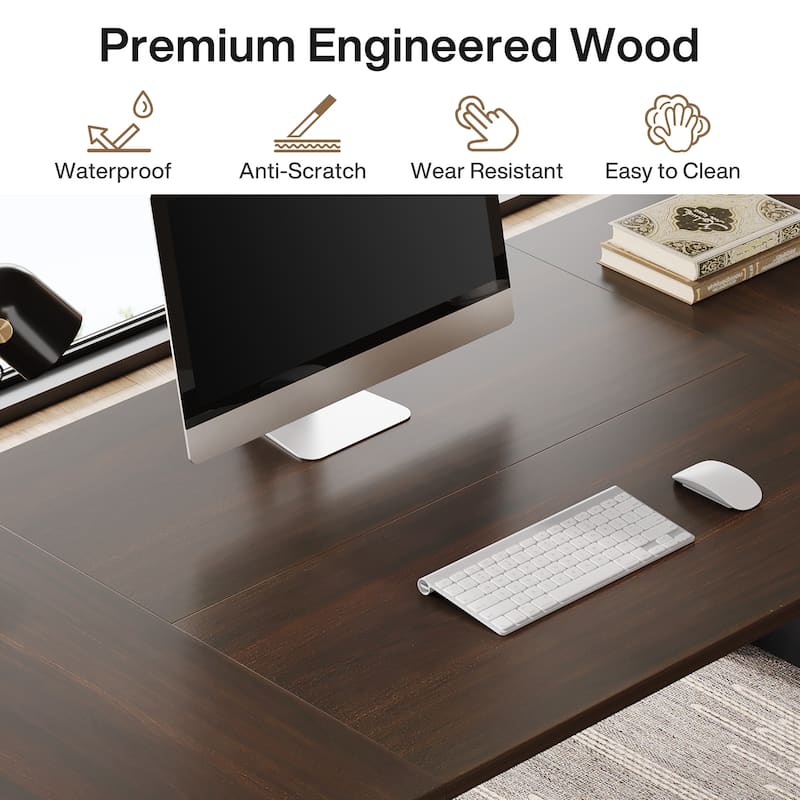 70.87" Large Home Office Computer Desk Executive Desk