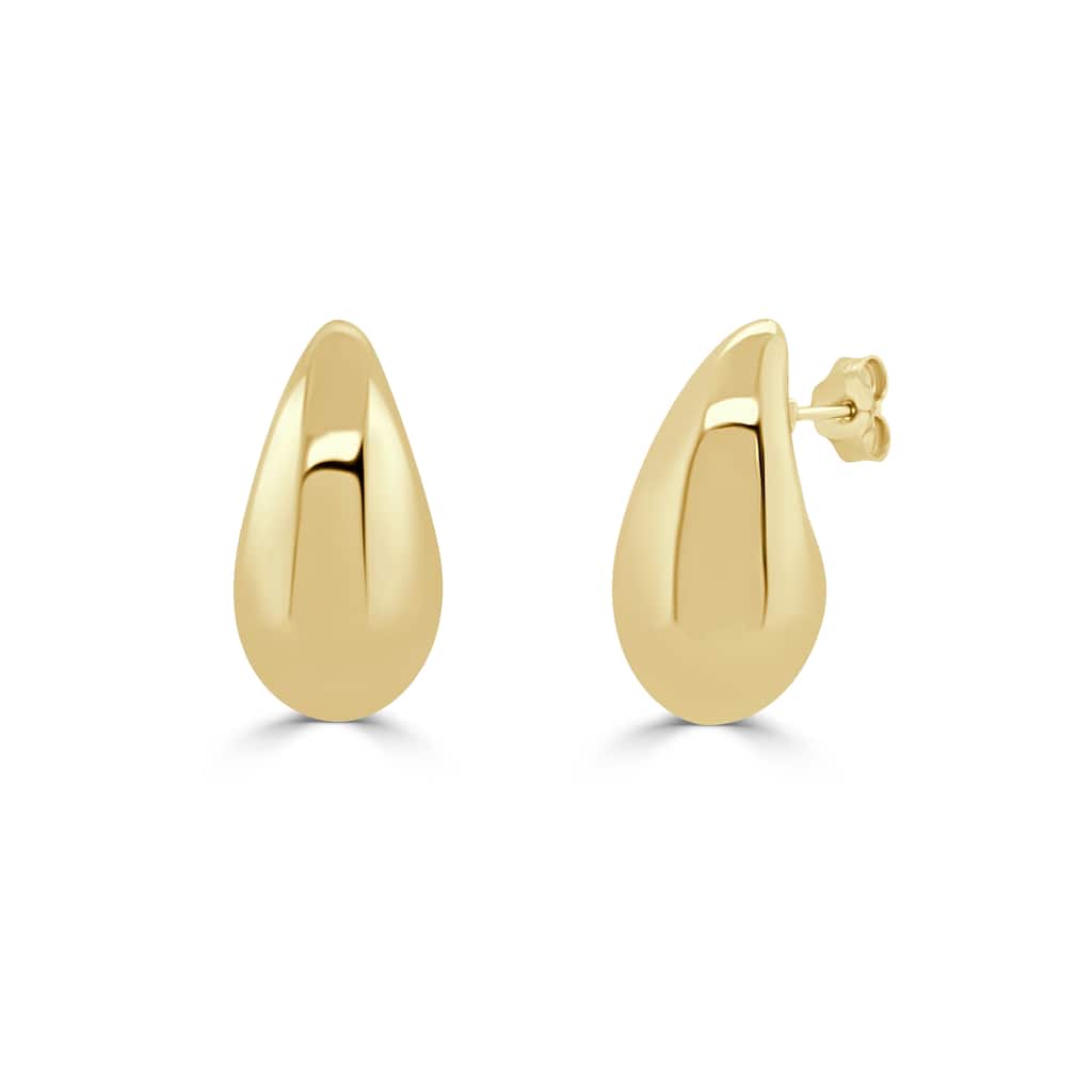 Joelle Collection Raindrop Stud Earrings 14K Yellow Gold 0.75 inches