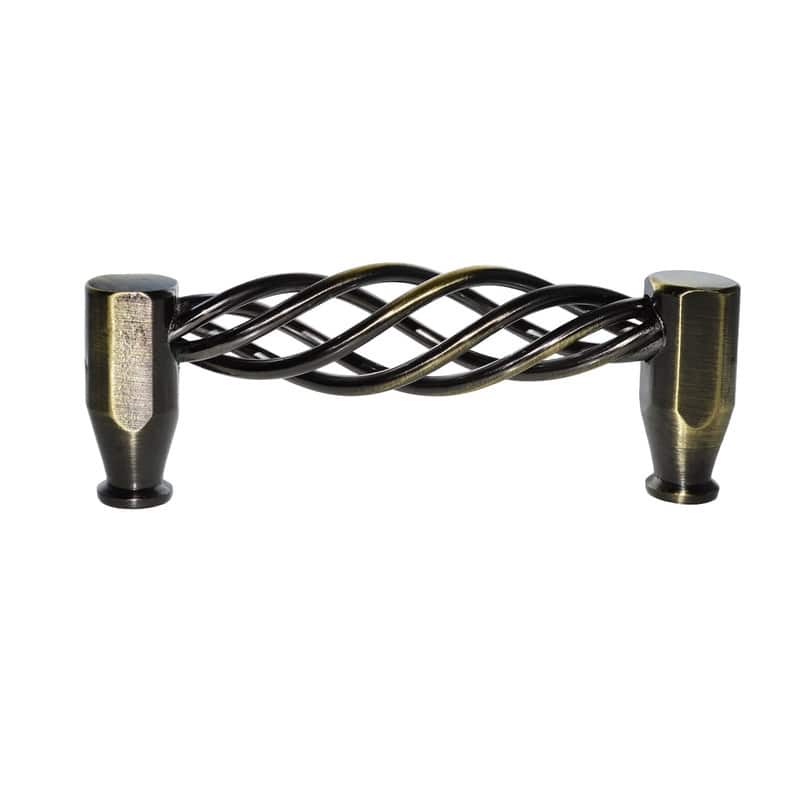 Utopia Alley Aire Pull Handle - Decorative Antique Brass Cabinet Drop Pull Handles, 3.8" Center to Center