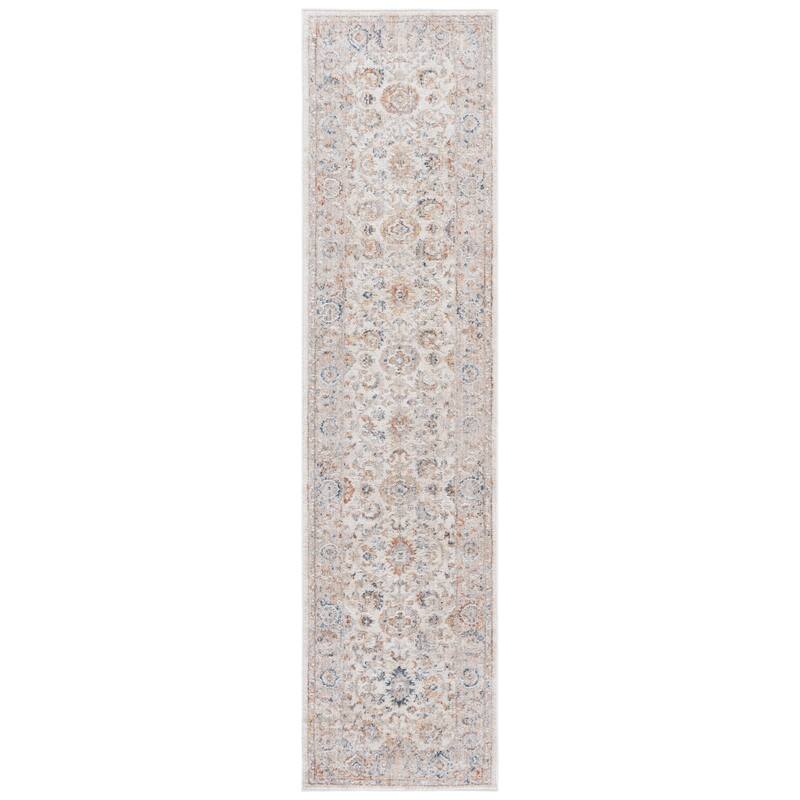 SAFAVIEH Scarlett Jurdine Transitional Rug - 2' x 8' Runner - Ivory/Beige Rust