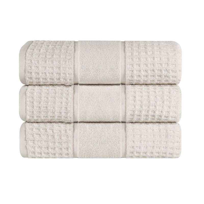 Superior Napa Zero Twist Cotton Soft Waffle Bath Towel Set of 3