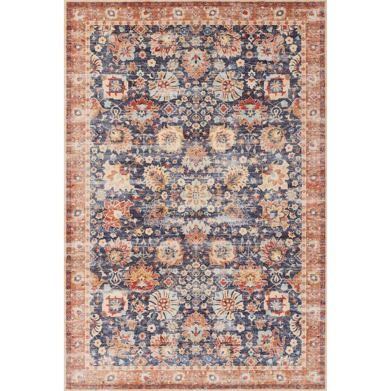 Momeni Sultana Polyester Traditional Area Rug - 2' 3" x 7' 6" - Navy - Runner