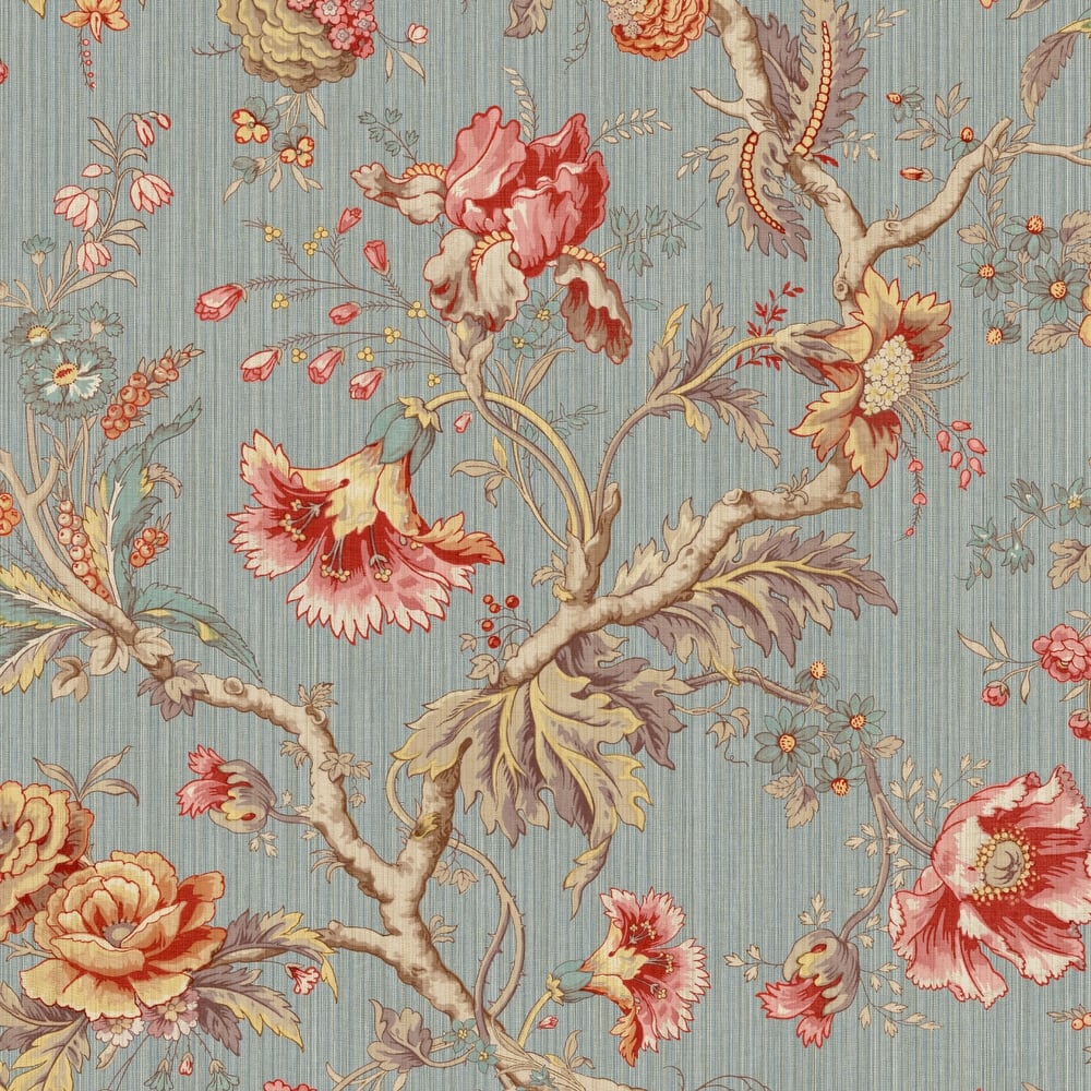 Seabrook Designs Amy Jacobean Floral Unpasted Wallpaper