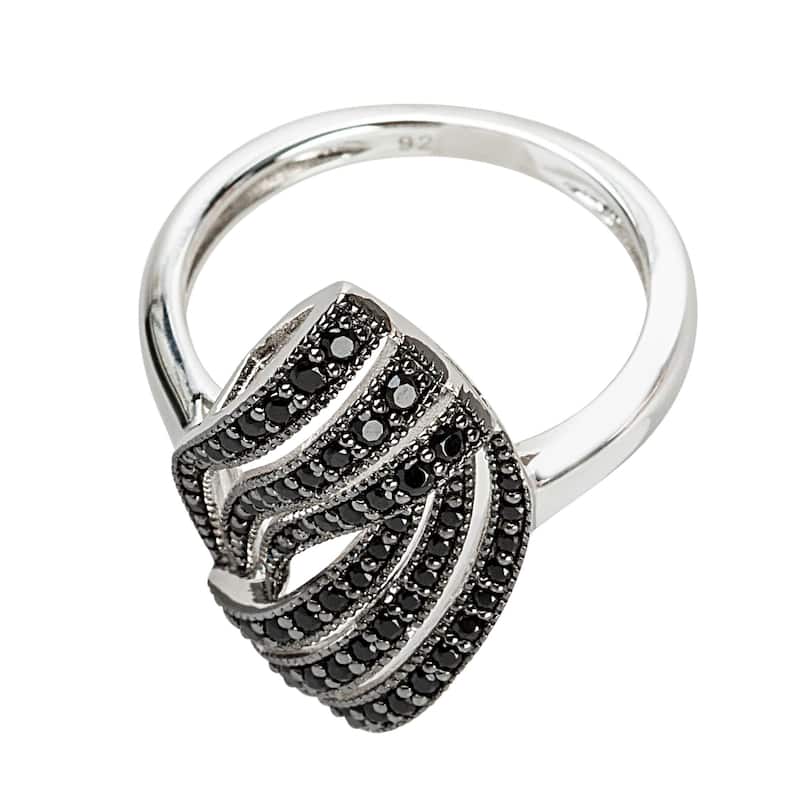 925 Sterling Silver Black Spinel Ring